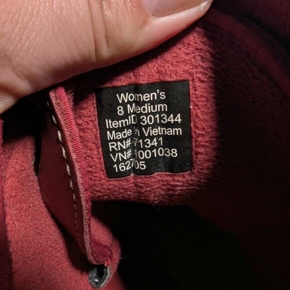 LL Bean Bar Harbor Tek 2.5 Red Leather Insulated Lace Up Duck Boots Women's Sz 8 - Picture 5 of 6